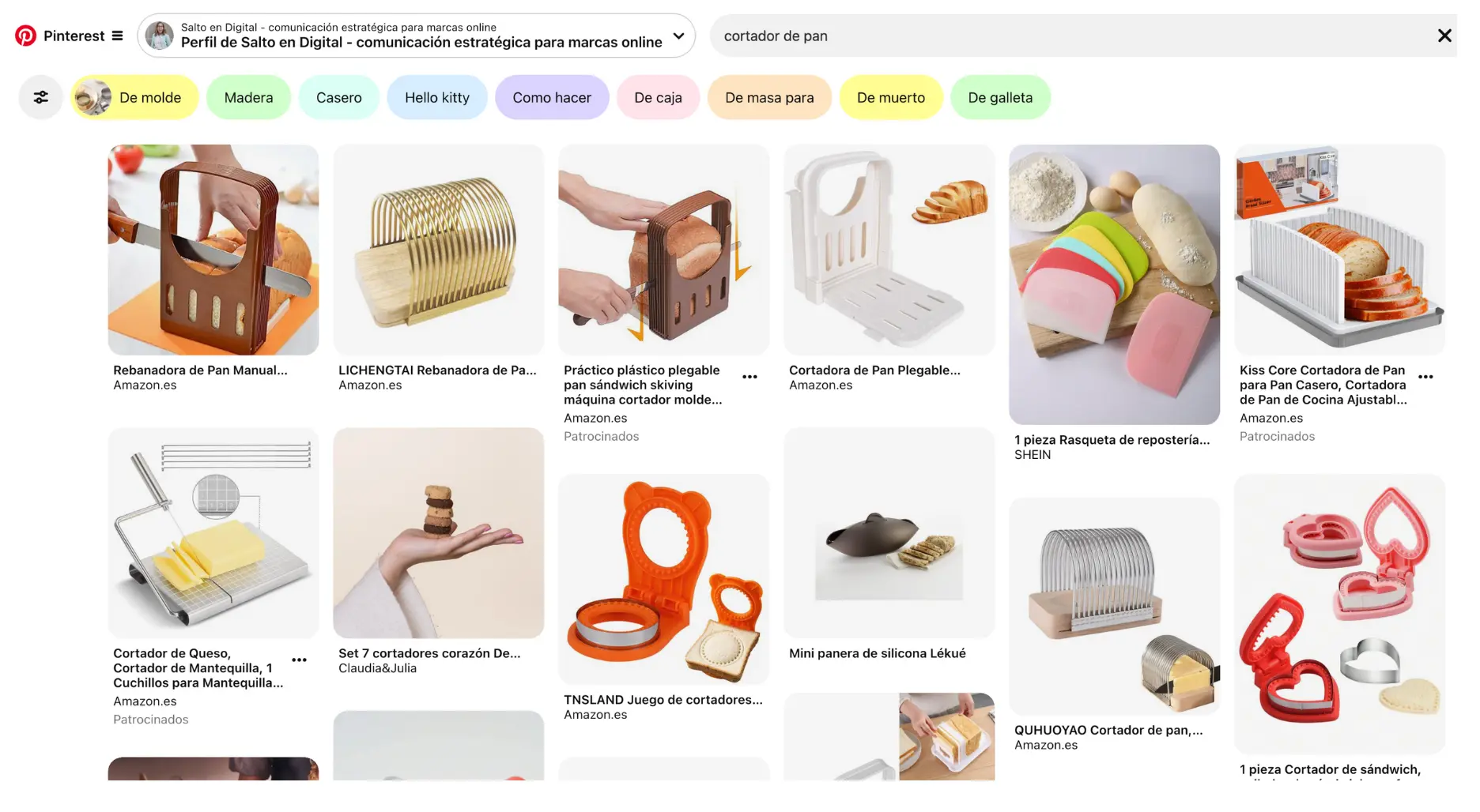 pinterest para amazon temu shein etsy